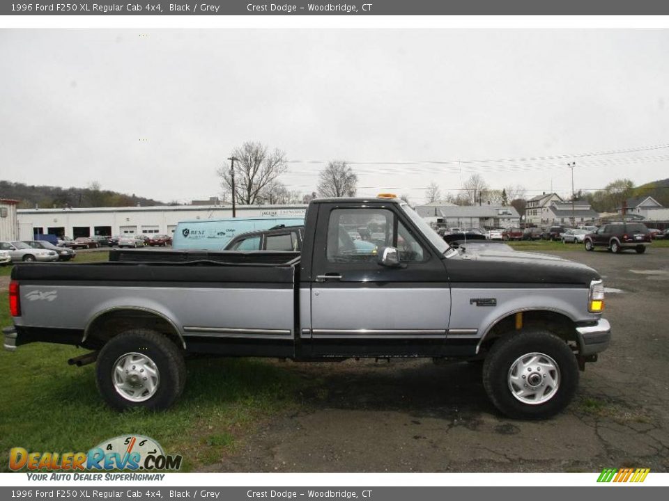 1996 Ford F250 XL Regular Cab 4x4 Black / Grey Photo #4