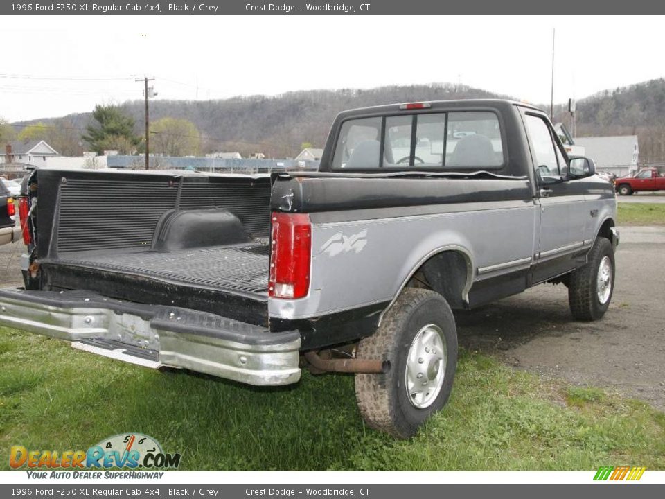 1996 Ford F250 XL Regular Cab 4x4 Black / Grey Photo #5