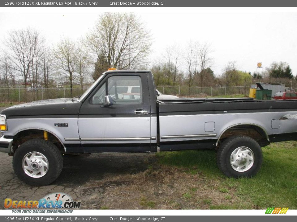 1996 Ford F250 XL Regular Cab 4x4 Black / Grey Photo #8