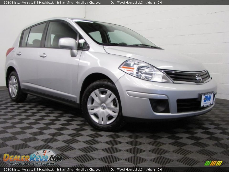 2010 Nissan Versa 1.8 S Hatchback Brilliant Silver Metallic / Charcoal Photo #1
