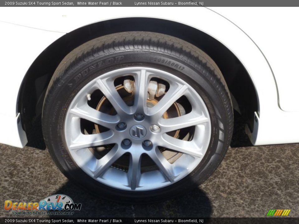 2009 Suzuki SX4 Touring Sport Sedan White Water Pearl / Black Photo #6