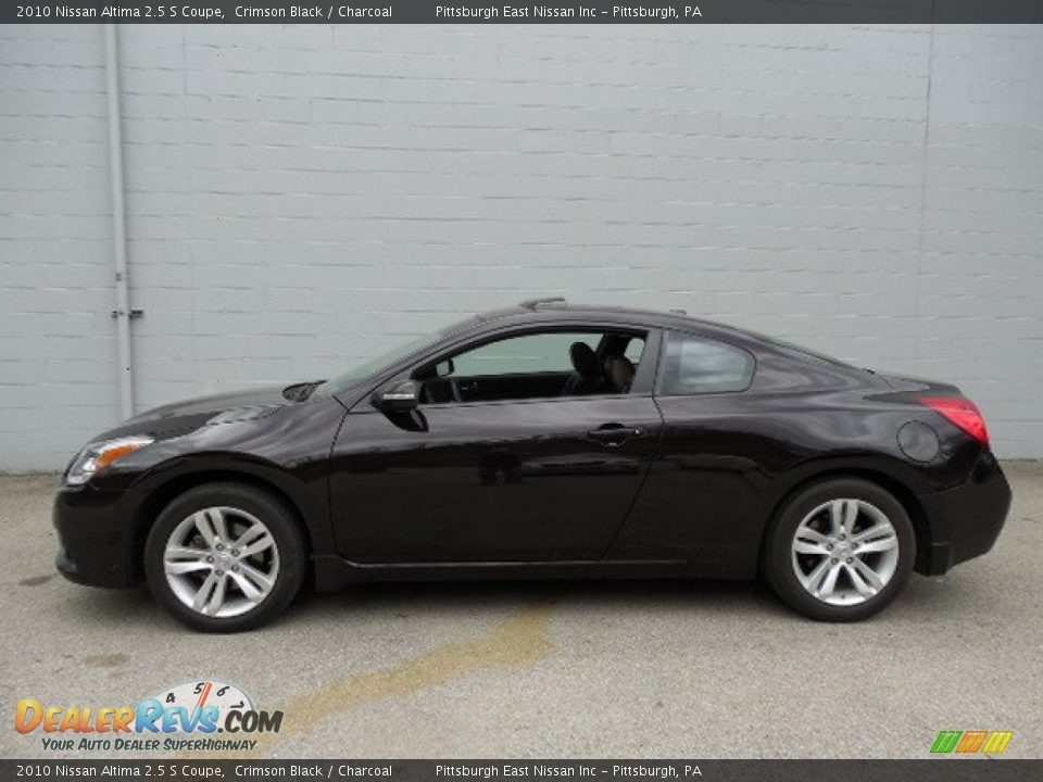 2010 Nissan Altima 2.5 S Coupe Crimson Black / Charcoal Photo #2
