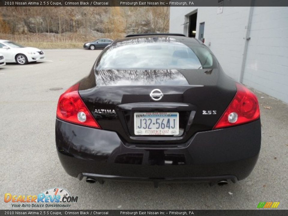 2010 Nissan Altima 2.5 S Coupe Crimson Black / Charcoal Photo #4