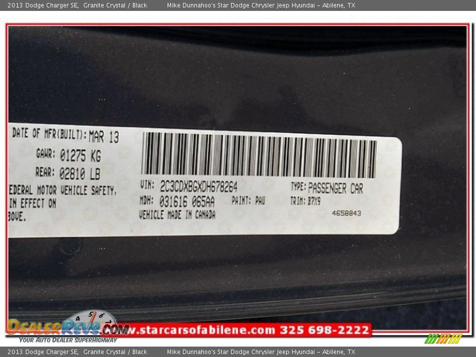 2013 Dodge Charger SE Granite Crystal / Black Photo #10