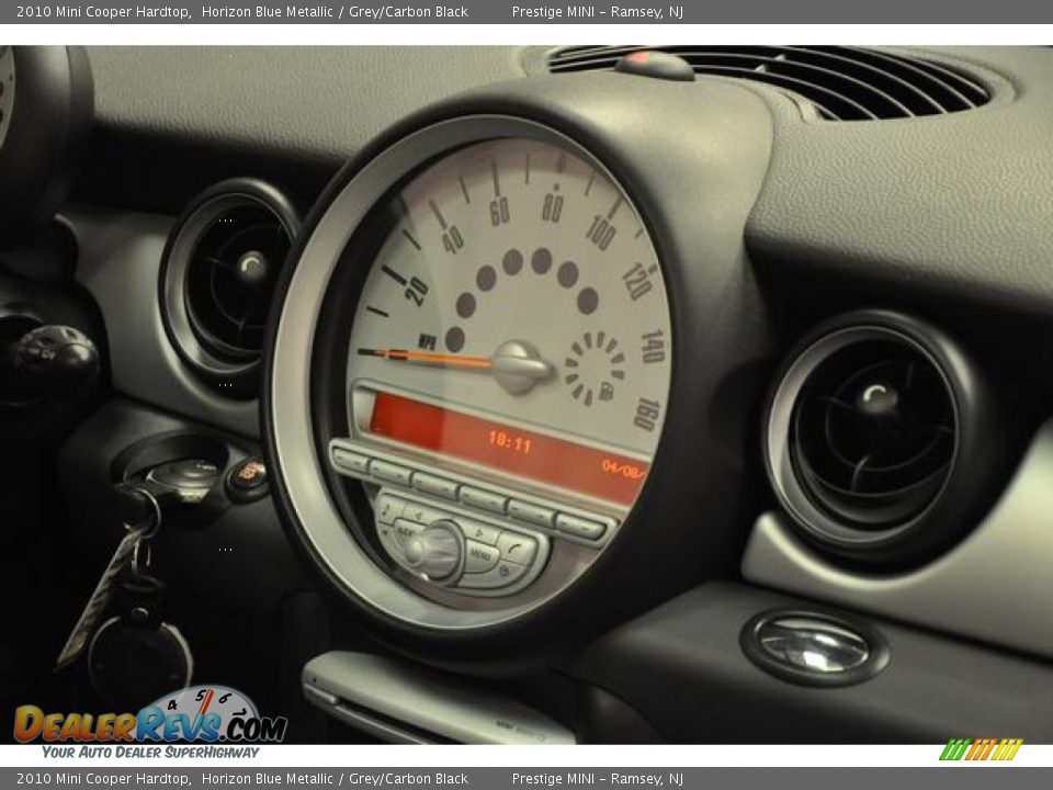 2010 Mini Cooper Hardtop Horizon Blue Metallic / Grey/Carbon Black Photo #11
