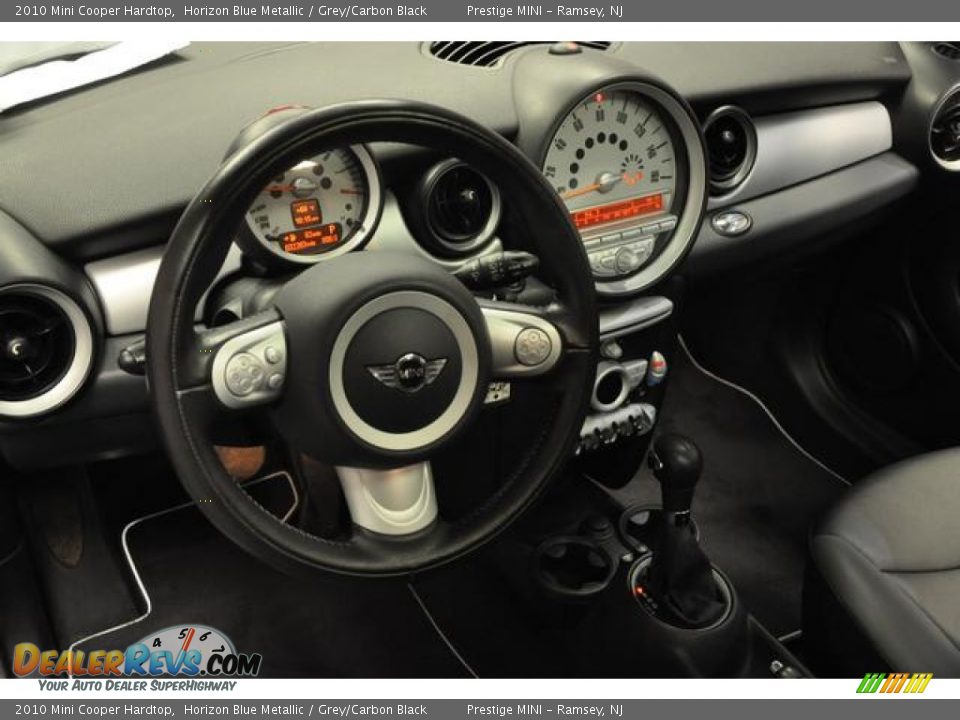 2010 Mini Cooper Hardtop Horizon Blue Metallic / Grey/Carbon Black Photo #30