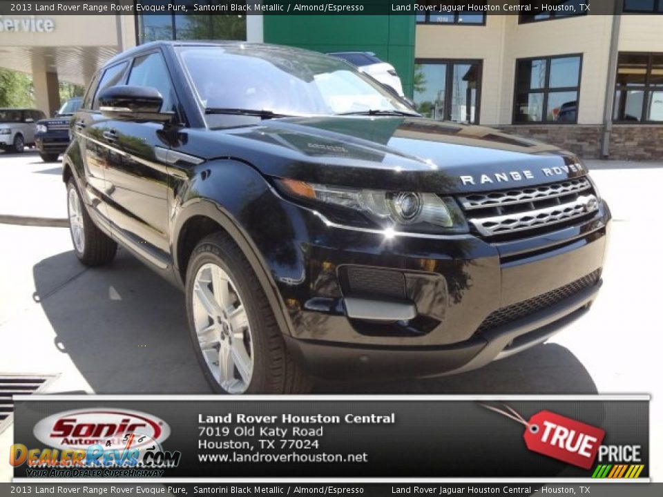 2013 Land Rover Range Rover Evoque Pure Santorini Black Metallic / Almond/Espresso Photo #1