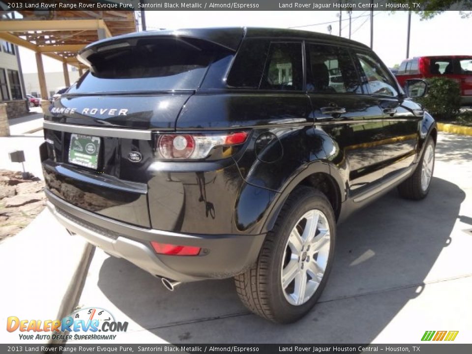 2013 Land Rover Range Rover Evoque Pure Santorini Black Metallic / Almond/Espresso Photo #10