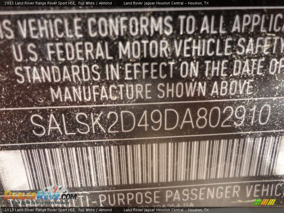 2013 Land Rover Range Rover Sport HSE Fuji White / Almond Photo #20