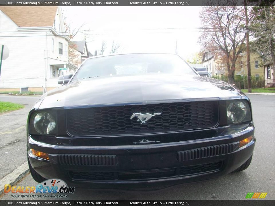 2006 Ford Mustang V6 Premium Coupe Black / Red/Dark Charcoal Photo #1