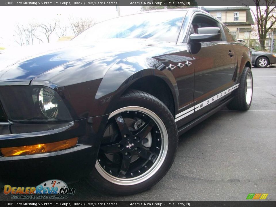 2006 Ford Mustang V6 Premium Coupe Black / Red/Dark Charcoal Photo #26