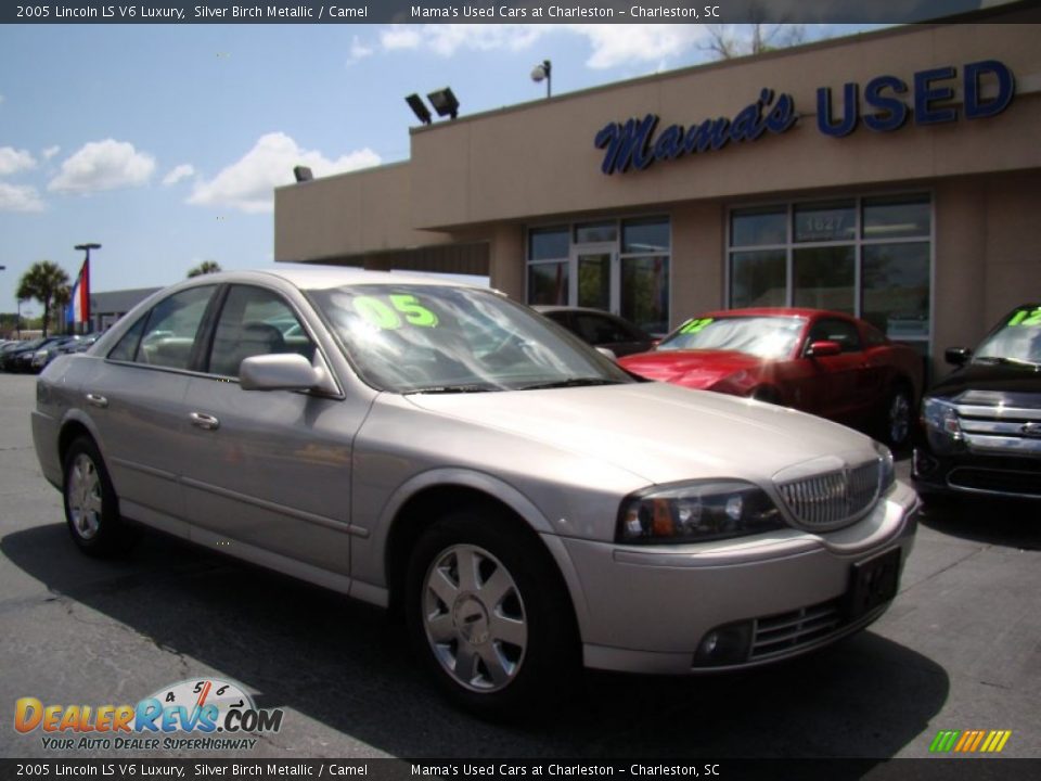 2005 Lincoln LS V6 Luxury Silver Birch Metallic / Camel Photo #2