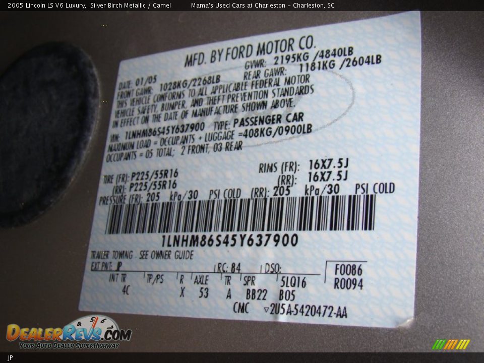 Lincoln Color Code JP Silver Birch Metallic