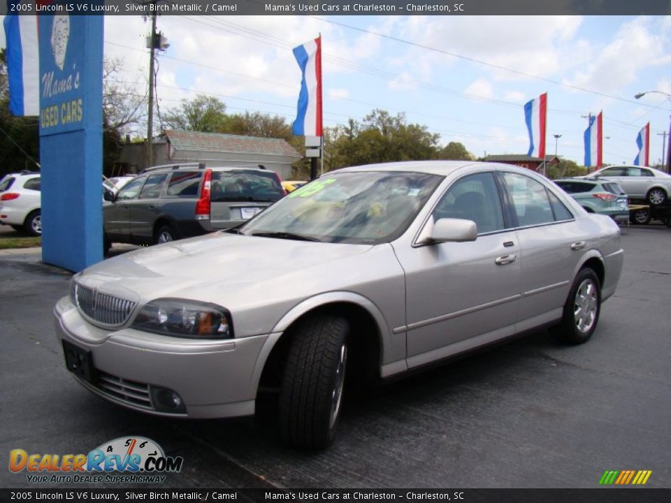 2005 Lincoln LS V6 Luxury Silver Birch Metallic / Camel Photo #28