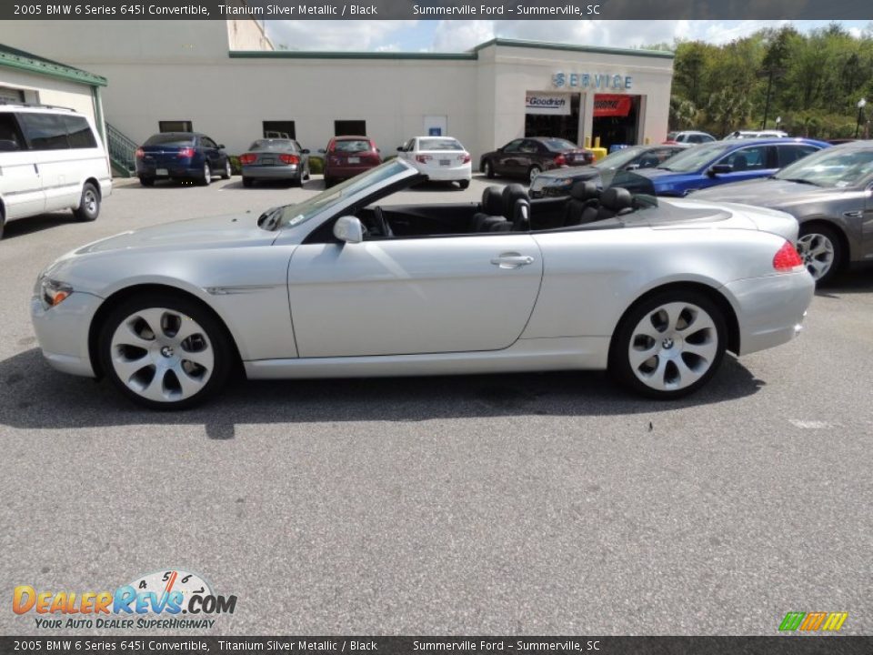 2005 BMW 6 Series 645i Convertible Titanium Silver Metallic / Black Photo #2