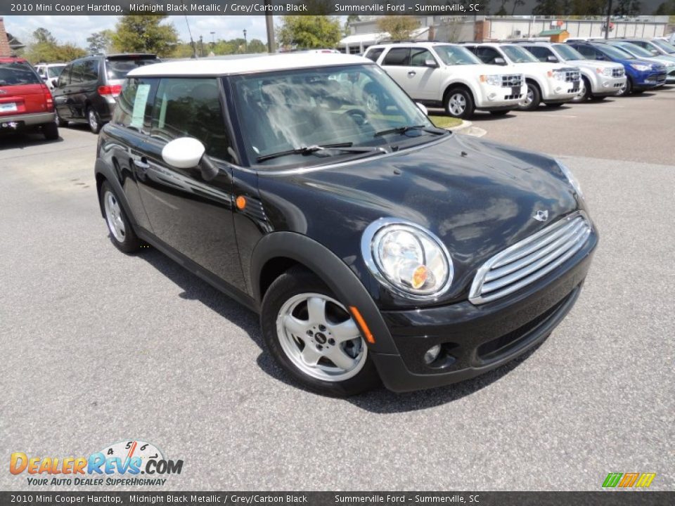 2010 Mini Cooper Hardtop Midnight Black Metallic / Grey/Carbon Black Photo #1