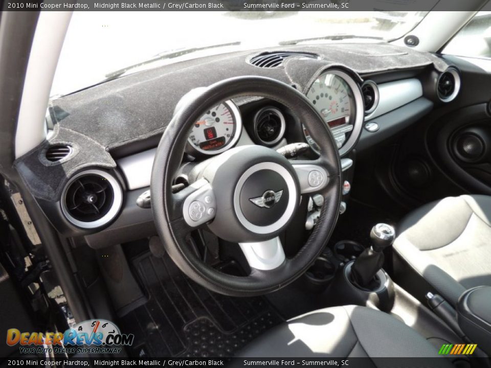2010 Mini Cooper Hardtop Midnight Black Metallic / Grey/Carbon Black Photo #3