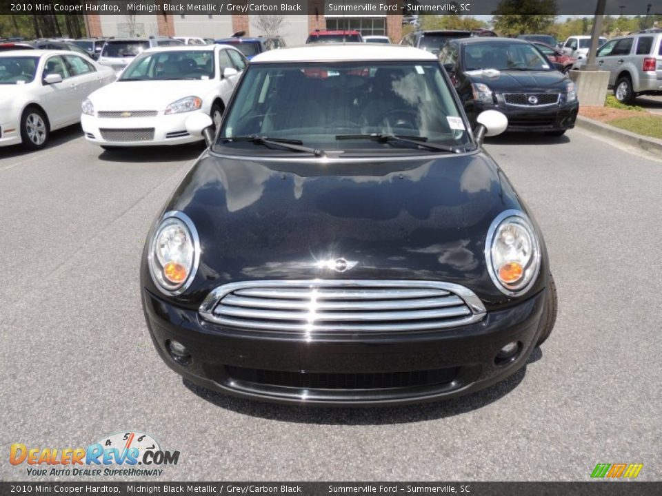 2010 Mini Cooper Hardtop Midnight Black Metallic / Grey/Carbon Black Photo #16