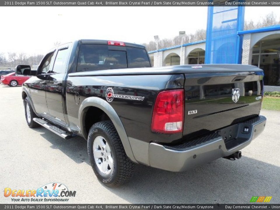 2011 Dodge Ram 1500 SLT Outdoorsman Quad Cab 4x4 Brilliant Black Crystal Pearl / Dark Slate Gray/Medium Graystone Photo #4
