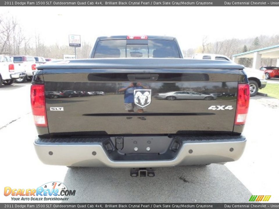 2011 Dodge Ram 1500 SLT Outdoorsman Quad Cab 4x4 Brilliant Black Crystal Pearl / Dark Slate Gray/Medium Graystone Photo #5
