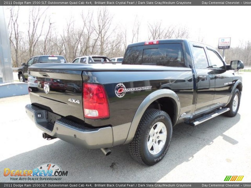 2011 Dodge Ram 1500 SLT Outdoorsman Quad Cab 4x4 Brilliant Black Crystal Pearl / Dark Slate Gray/Medium Graystone Photo #7