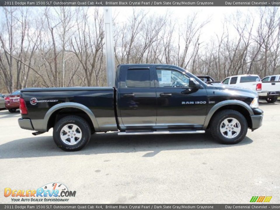 2011 Dodge Ram 1500 SLT Outdoorsman Quad Cab 4x4 Brilliant Black Crystal Pearl / Dark Slate Gray/Medium Graystone Photo #8