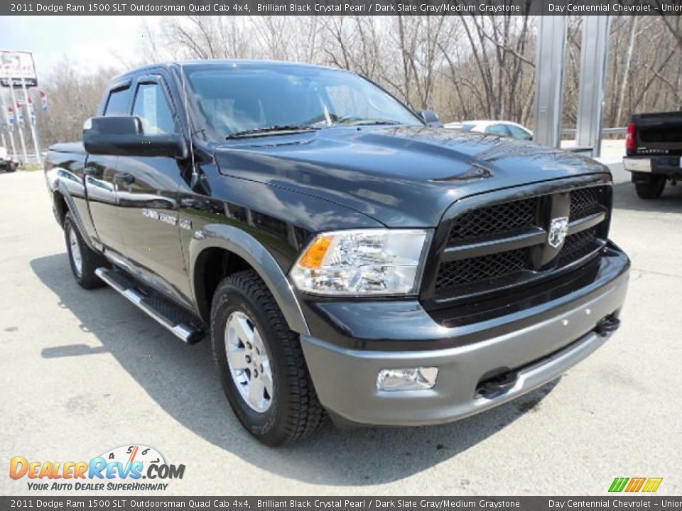 2011 Dodge Ram 1500 SLT Outdoorsman Quad Cab 4x4 Brilliant Black Crystal Pearl / Dark Slate Gray/Medium Graystone Photo #11