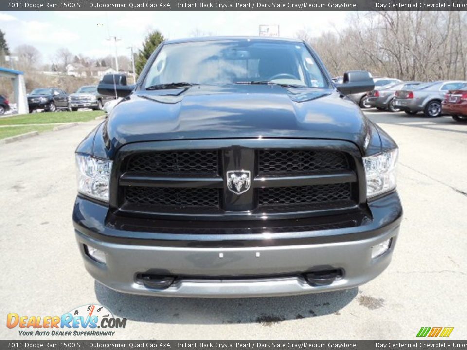 2011 Dodge Ram 1500 SLT Outdoorsman Quad Cab 4x4 Brilliant Black Crystal Pearl / Dark Slate Gray/Medium Graystone Photo #12
