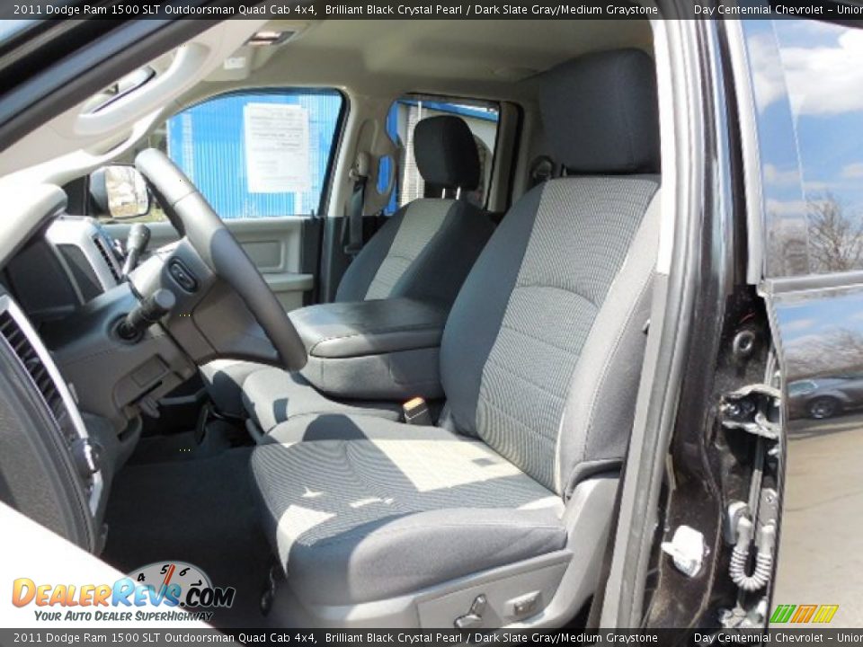 2011 Dodge Ram 1500 SLT Outdoorsman Quad Cab 4x4 Brilliant Black Crystal Pearl / Dark Slate Gray/Medium Graystone Photo #14