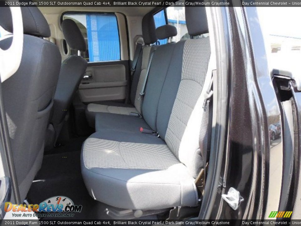 2011 Dodge Ram 1500 SLT Outdoorsman Quad Cab 4x4 Brilliant Black Crystal Pearl / Dark Slate Gray/Medium Graystone Photo #15