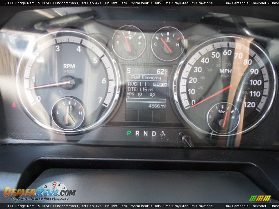 2011 Dodge Ram 1500 SLT Outdoorsman Quad Cab 4x4 Brilliant Black Crystal Pearl / Dark Slate Gray/Medium Graystone Photo #20