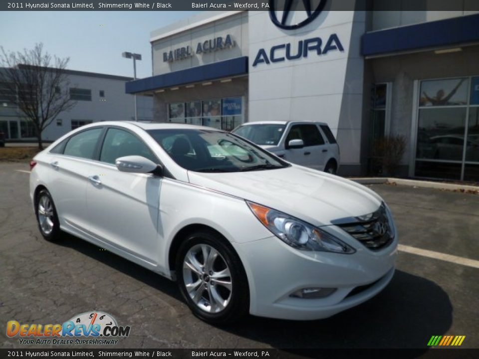 2011 Hyundai Sonata Limited Shimmering White / Black Photo #1