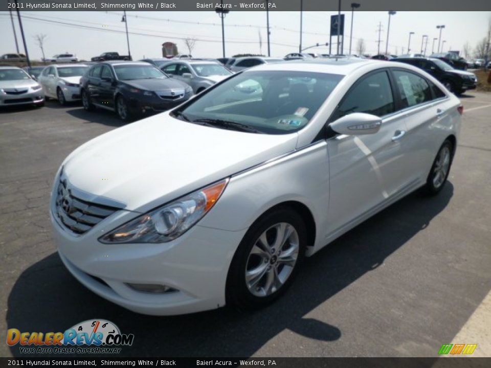 2011 Hyundai Sonata Limited Shimmering White / Black Photo #3