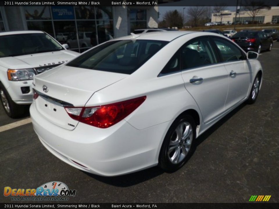 2011 Hyundai Sonata Limited Shimmering White / Black Photo #6