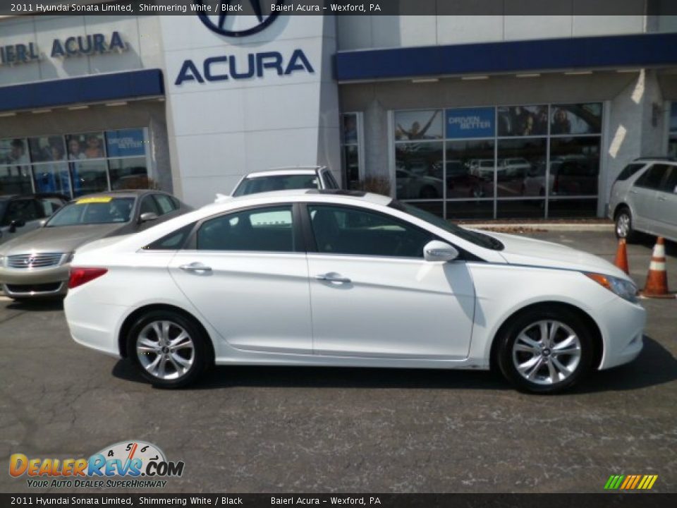 2011 Hyundai Sonata Limited Shimmering White / Black Photo #7