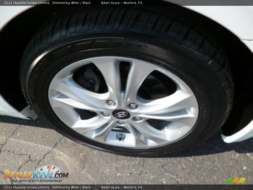 2011 Hyundai Sonata Limited Shimmering White / Black Photo #8