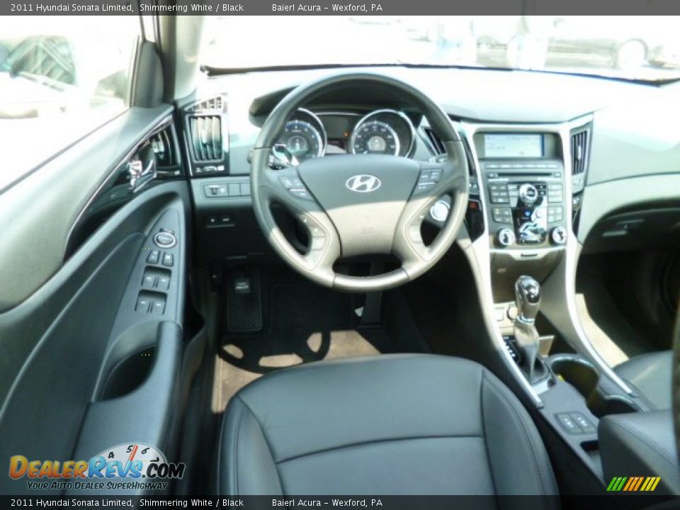 2011 Hyundai Sonata Limited Shimmering White / Black Photo #14