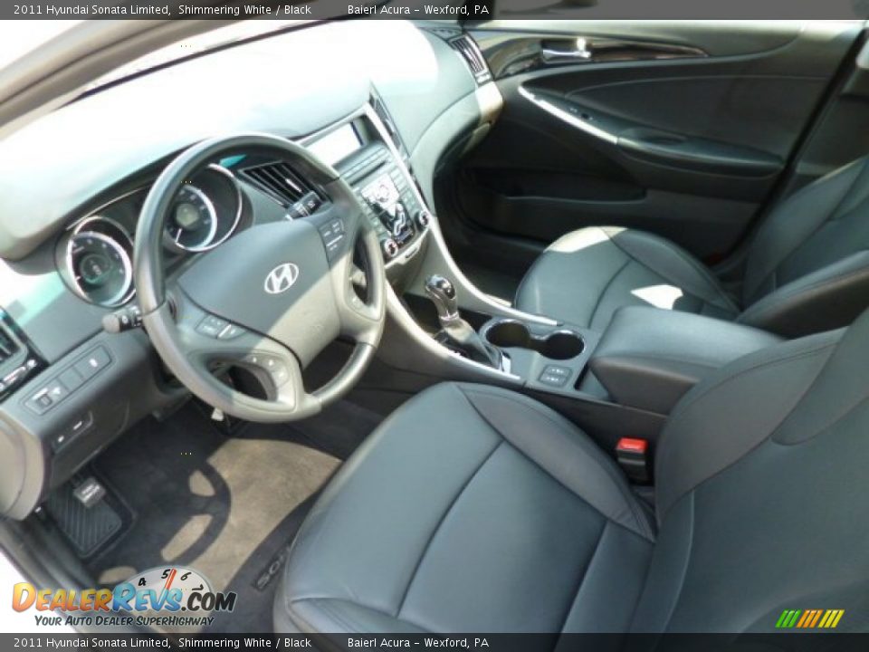2011 Hyundai Sonata Limited Shimmering White / Black Photo #16