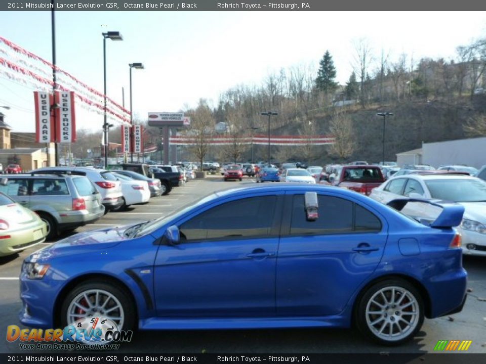 2011 Mitsubishi Lancer Evolution GSR Octane Blue Pearl / Black Photo #2