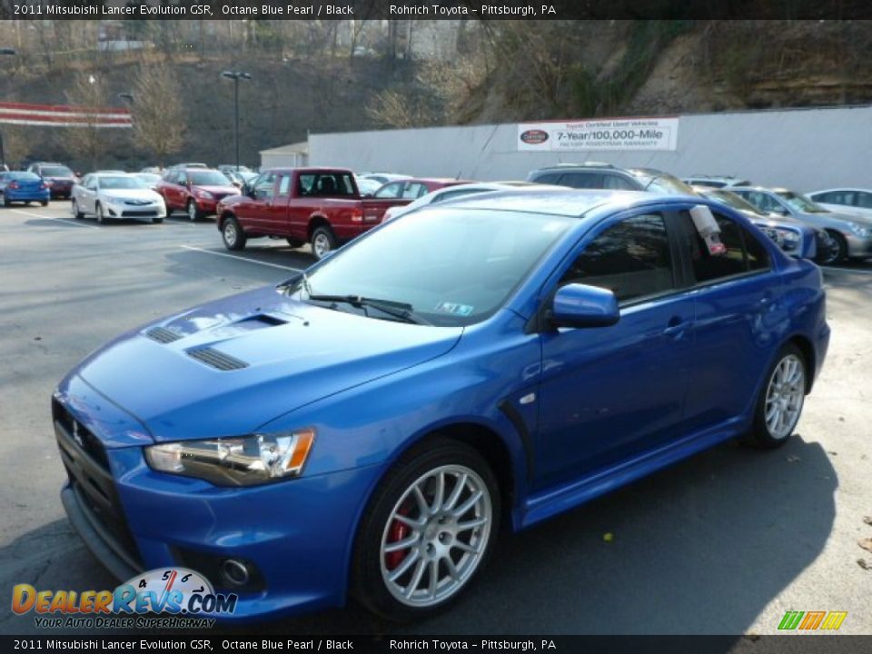 2011 Mitsubishi Lancer Evolution GSR Octane Blue Pearl / Black Photo #3