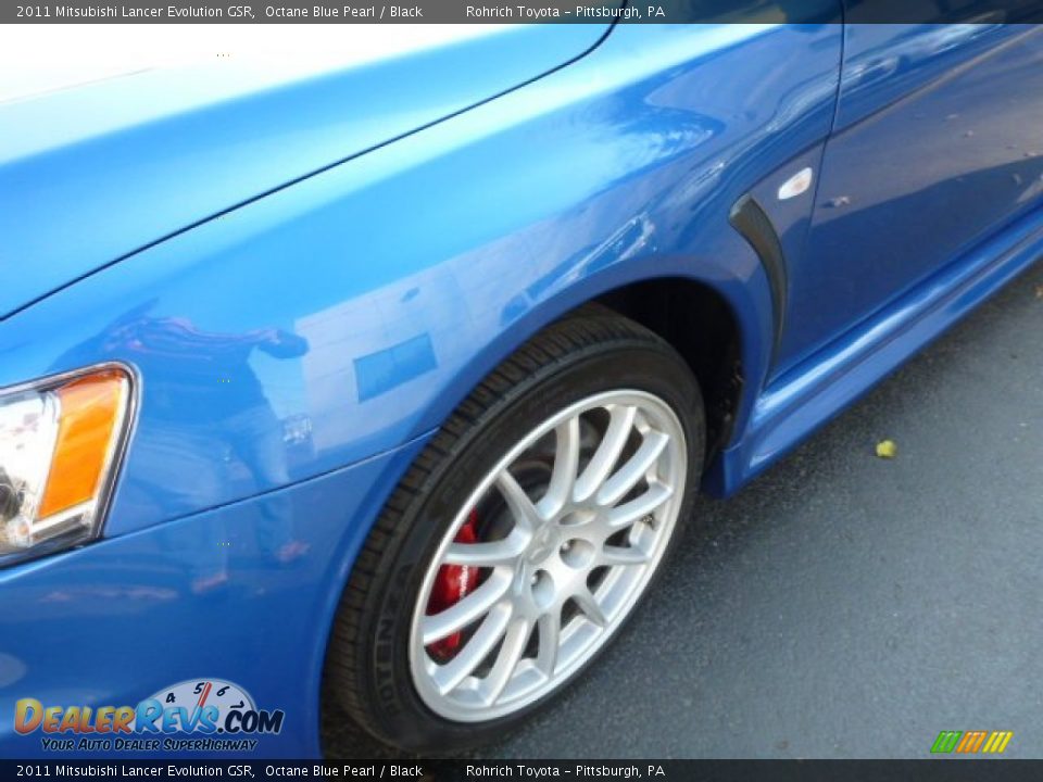 2011 Mitsubishi Lancer Evolution GSR Octane Blue Pearl / Black Photo #8
