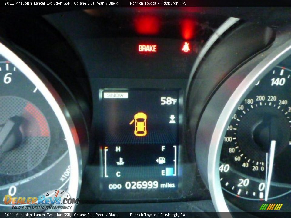 2011 Mitsubishi Lancer Evolution GSR Octane Blue Pearl / Black Photo #9