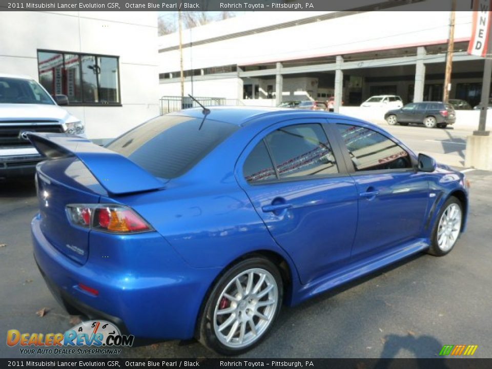 2011 Mitsubishi Lancer Evolution GSR Octane Blue Pearl / Black Photo #11