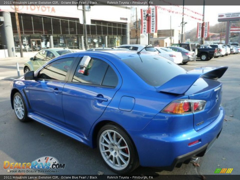 2011 Mitsubishi Lancer Evolution GSR Octane Blue Pearl / Black Photo #13