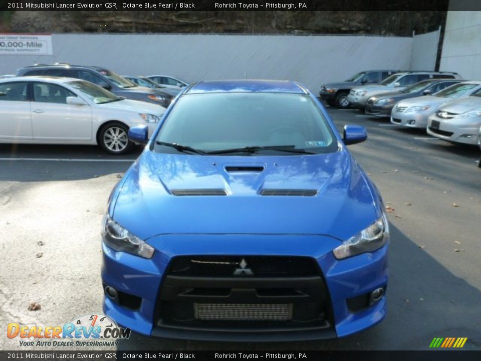 2011 Mitsubishi Lancer Evolution GSR Octane Blue Pearl / Black Photo #14
