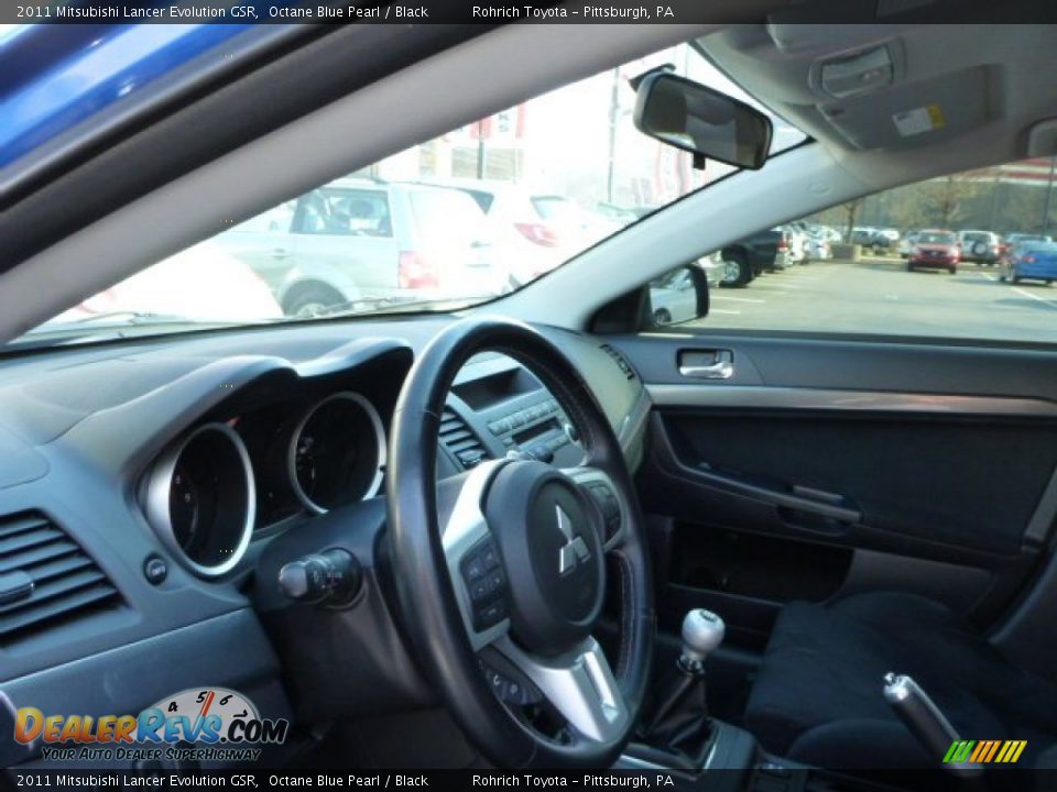 2011 Mitsubishi Lancer Evolution GSR Octane Blue Pearl / Black Photo #17