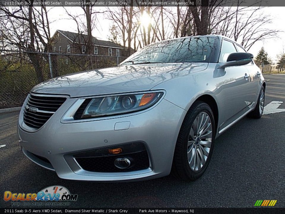 2011 Saab 9-5 Aero XWD Sedan Diamond Silver Metallic / Shark Grey Photo #1