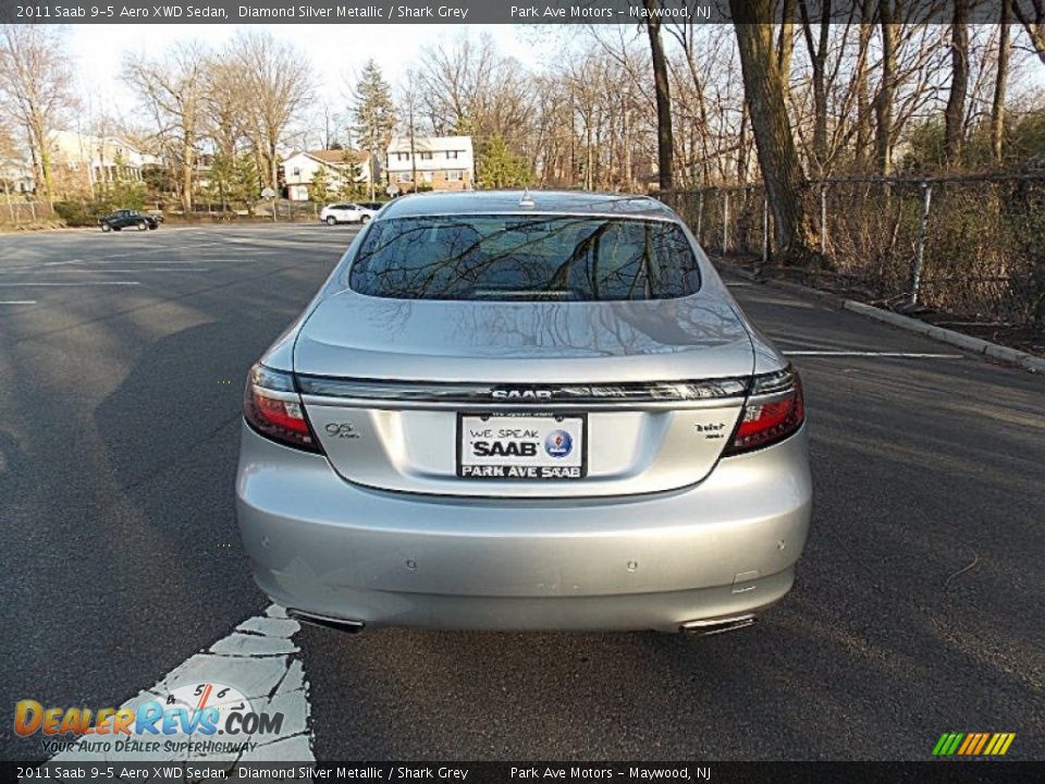 2011 Saab 9-5 Aero XWD Sedan Diamond Silver Metallic / Shark Grey Photo #4