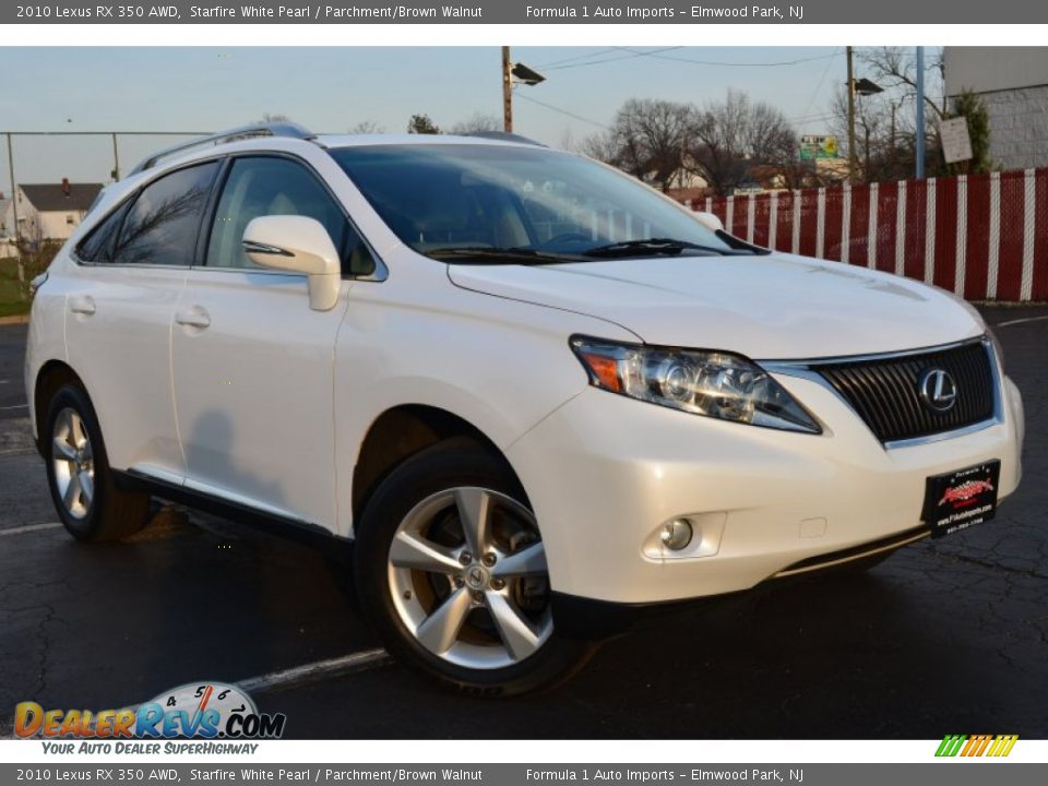 2010 Lexus RX 350 AWD Starfire White Pearl / Parchment/Brown Walnut Photo #1
