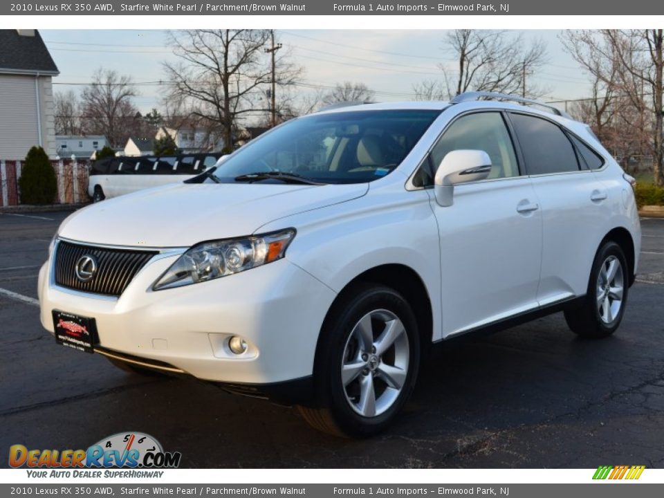 2010 Lexus RX 350 AWD Starfire White Pearl / Parchment/Brown Walnut Photo #3